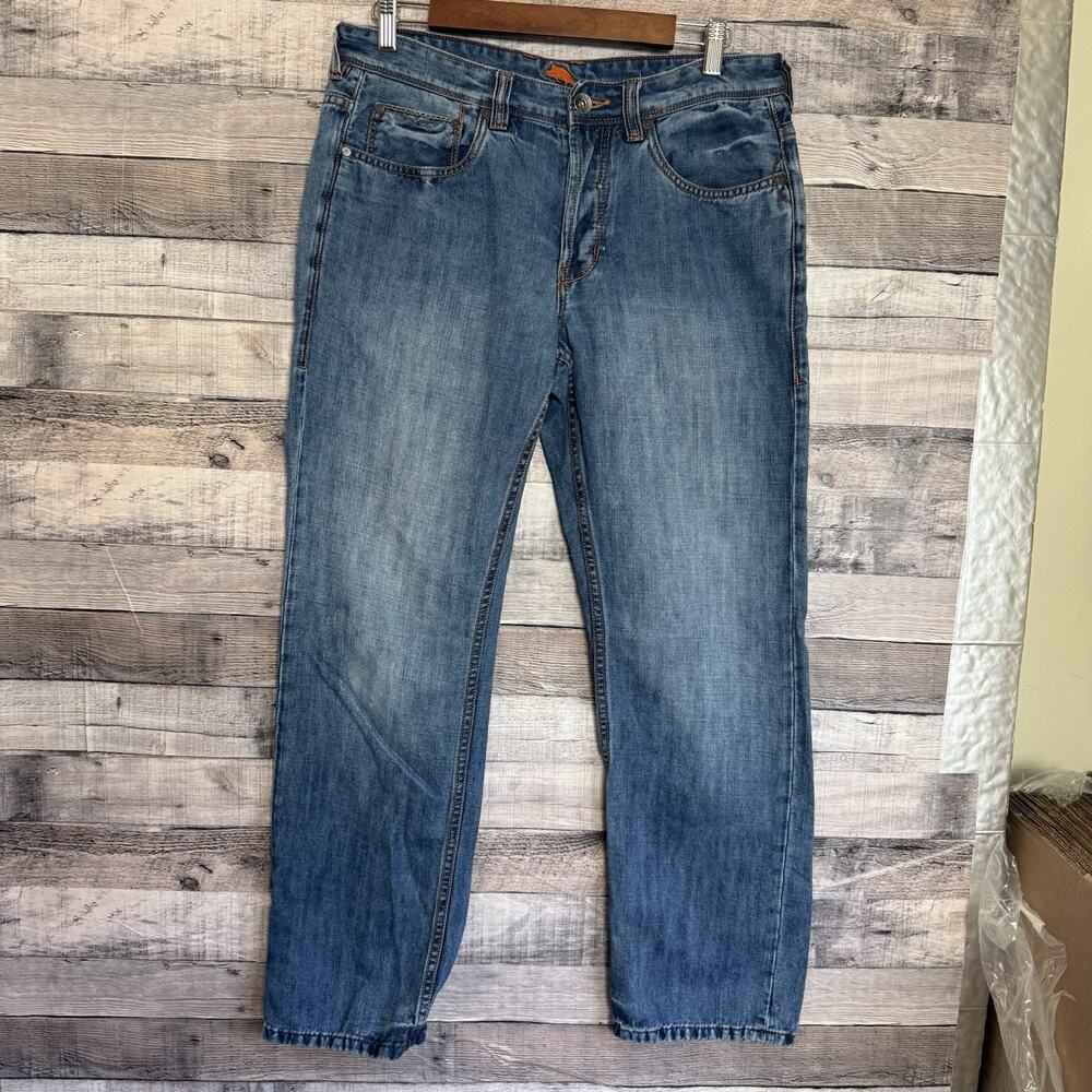 Tommy Bahama Cozumel Authentic Straight Jeans Blue Linen Blend Men's 33 Denim